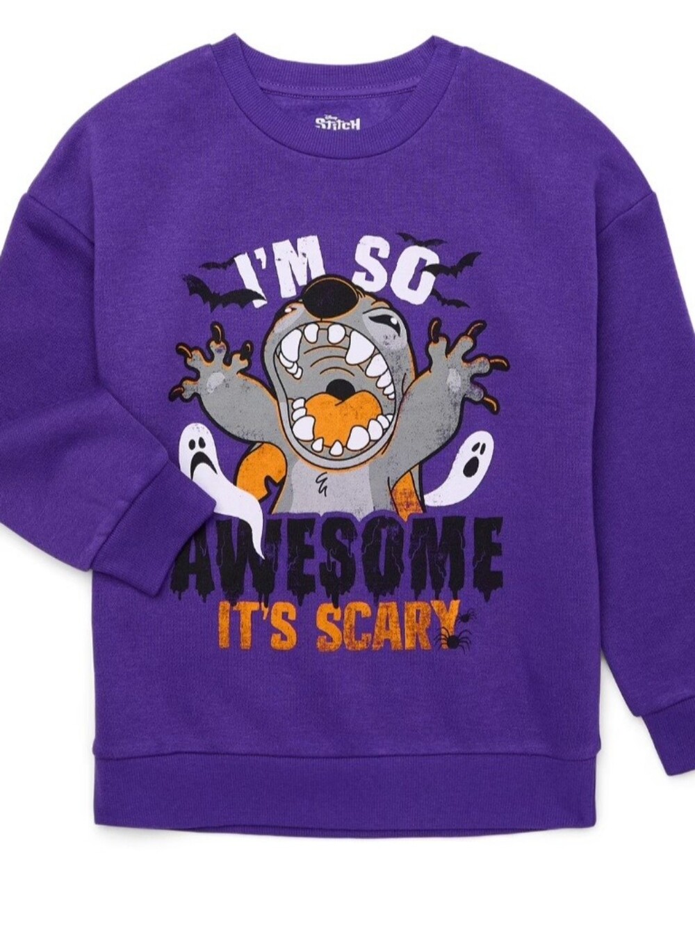 Disney Purple Halloween Graphic Sweatshirt with Monster Print